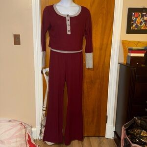 Fashion Nova Deep Red Two Piece Sweater Set